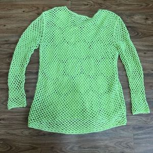 Knitted Curved Top In Lime-green